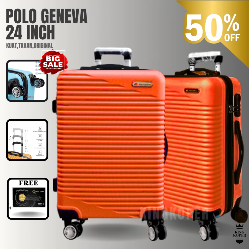 Koper Premium 24 inch POLO - ukuran Bagasi - koper fiber - koper murah
